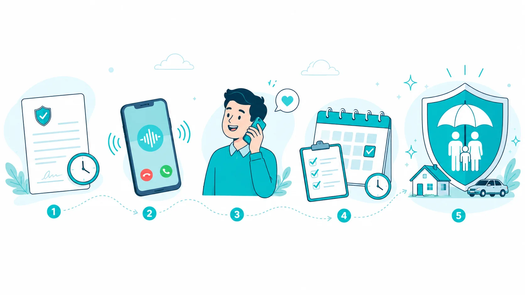 فرآیند یادآوری تمدید بیمه و پیگیری مشتری با دستیار تلفنی هوشمند کالینو