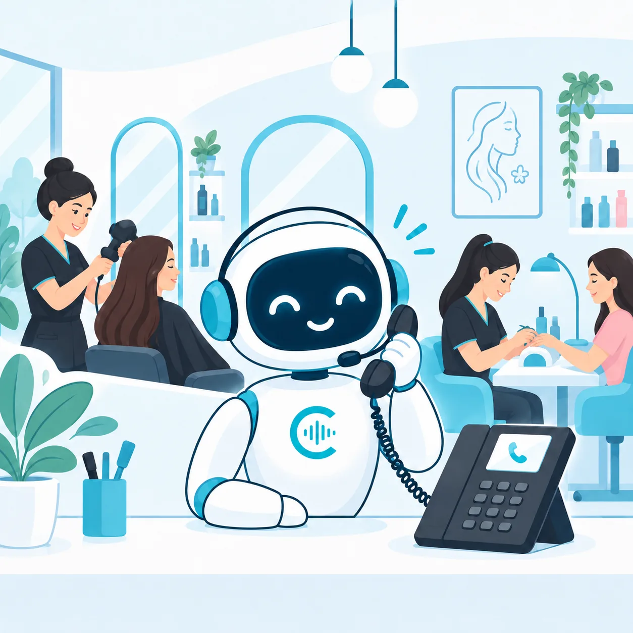 پاسخگویی خودکار دستیار تلفنی هوشمند به تماس مشتری سالن زیبایی